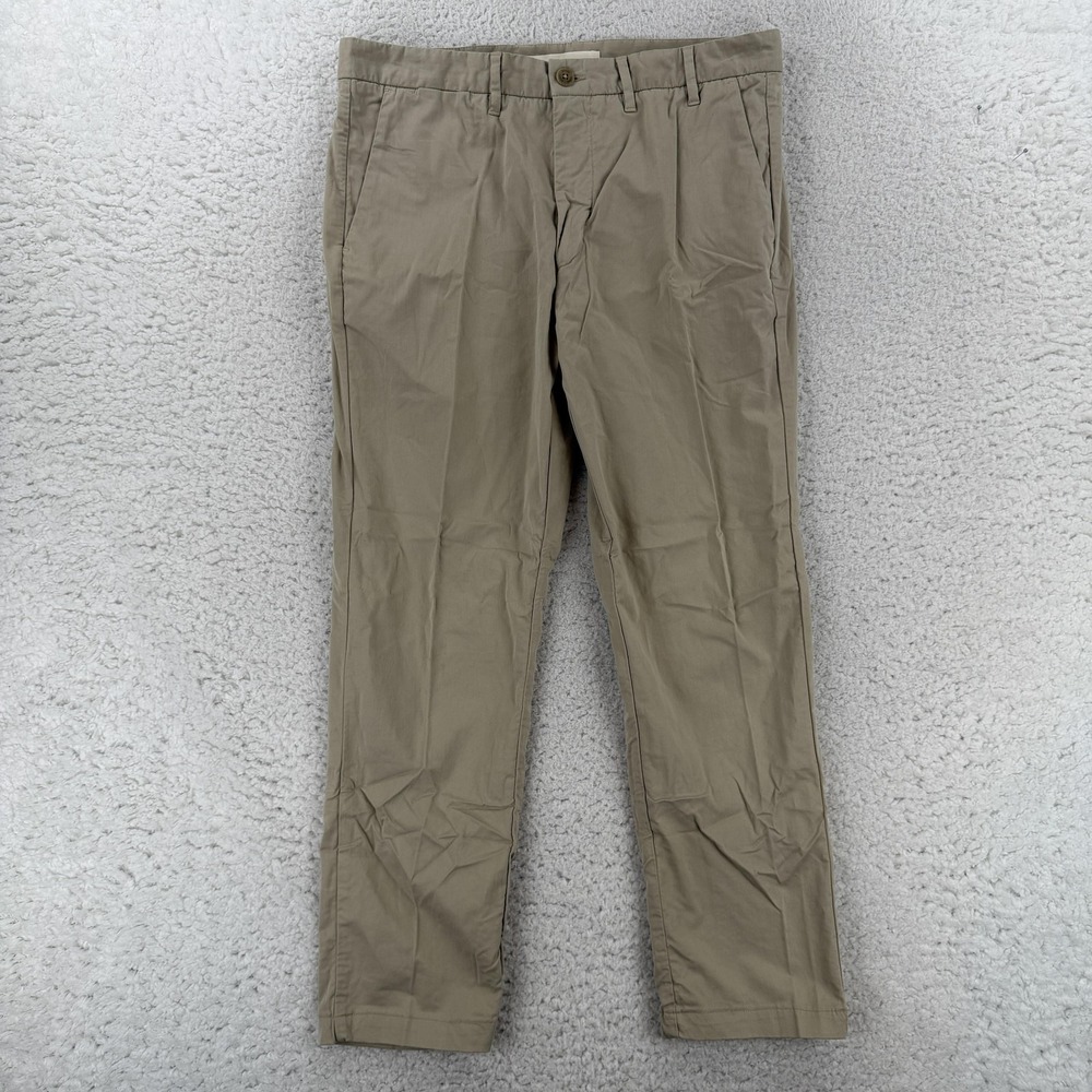 Norse Projects Aros Slim Stretch Chino Pants Mens 33x30 Beige Slim Fit Casual